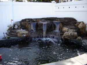 Waterfall into Formal Pond